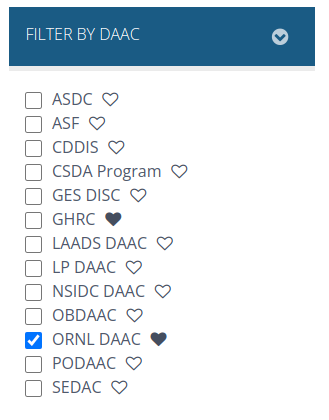 user searched for ORNL DAAC