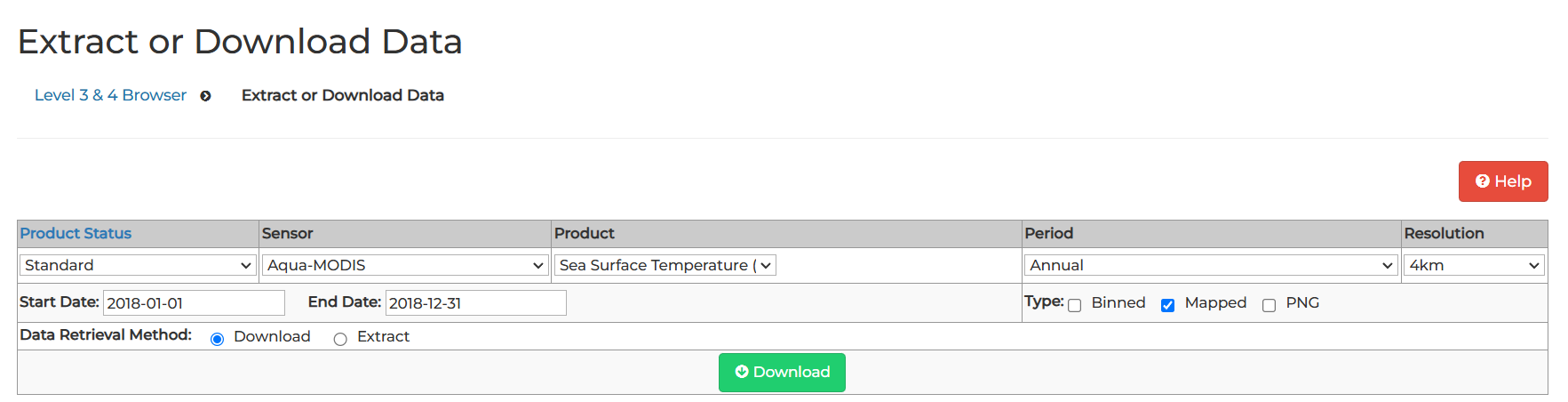 The data I want to download