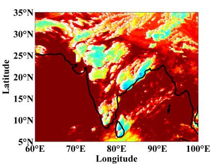 IR data plot over South Asia region