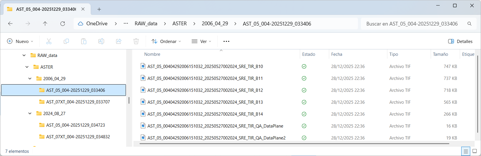 folder with the ASTER_v4 TIR dataset