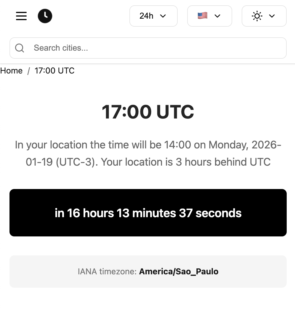 example of how I track UTC times