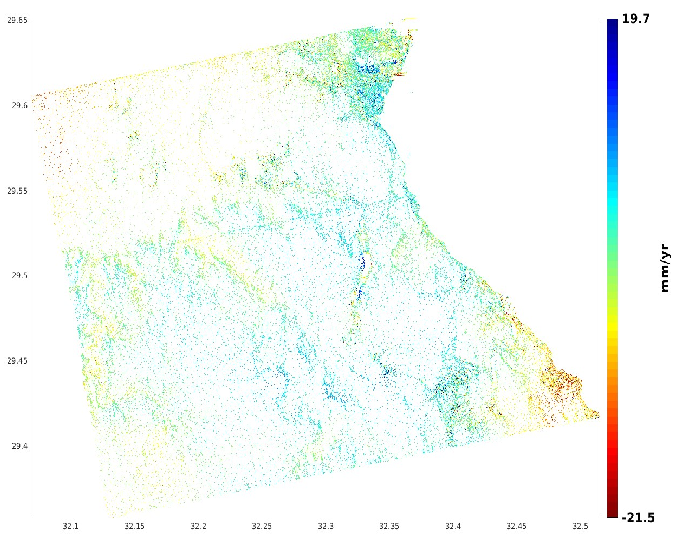 velocity map with deformational phase only (after linear_APS removal)