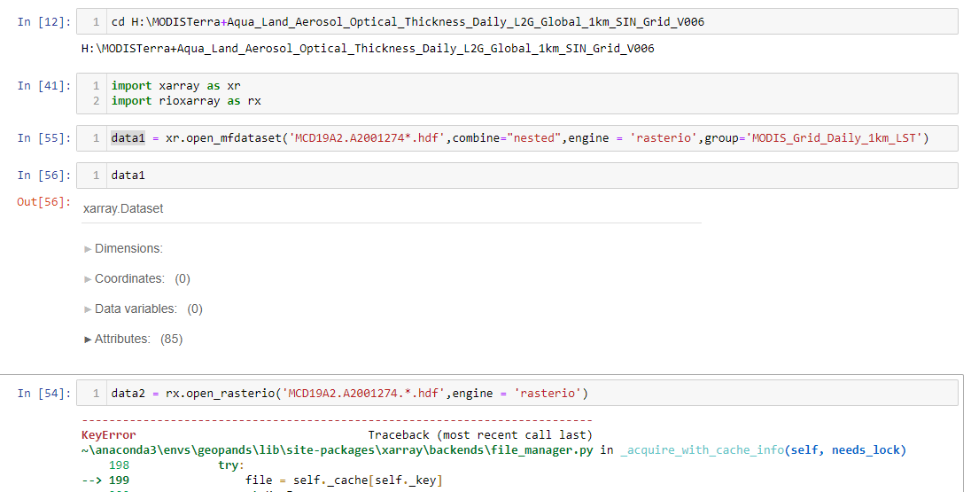 Reading Multiple files error